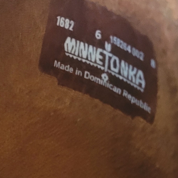 Minnetonka Layered Fringe Whisky Conyac Brown Suede Leather Moccasins Bo… - Picture 5 of 5